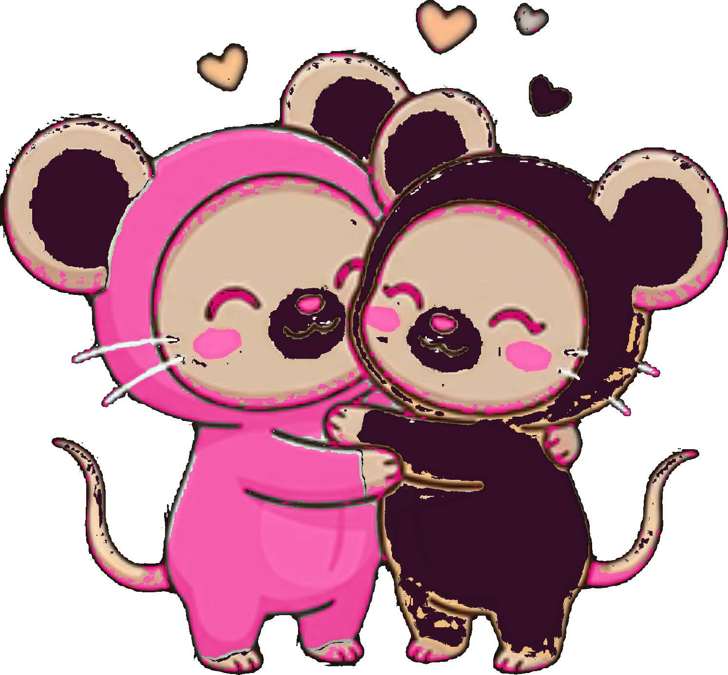 Pink and black Niblings created by Meeks